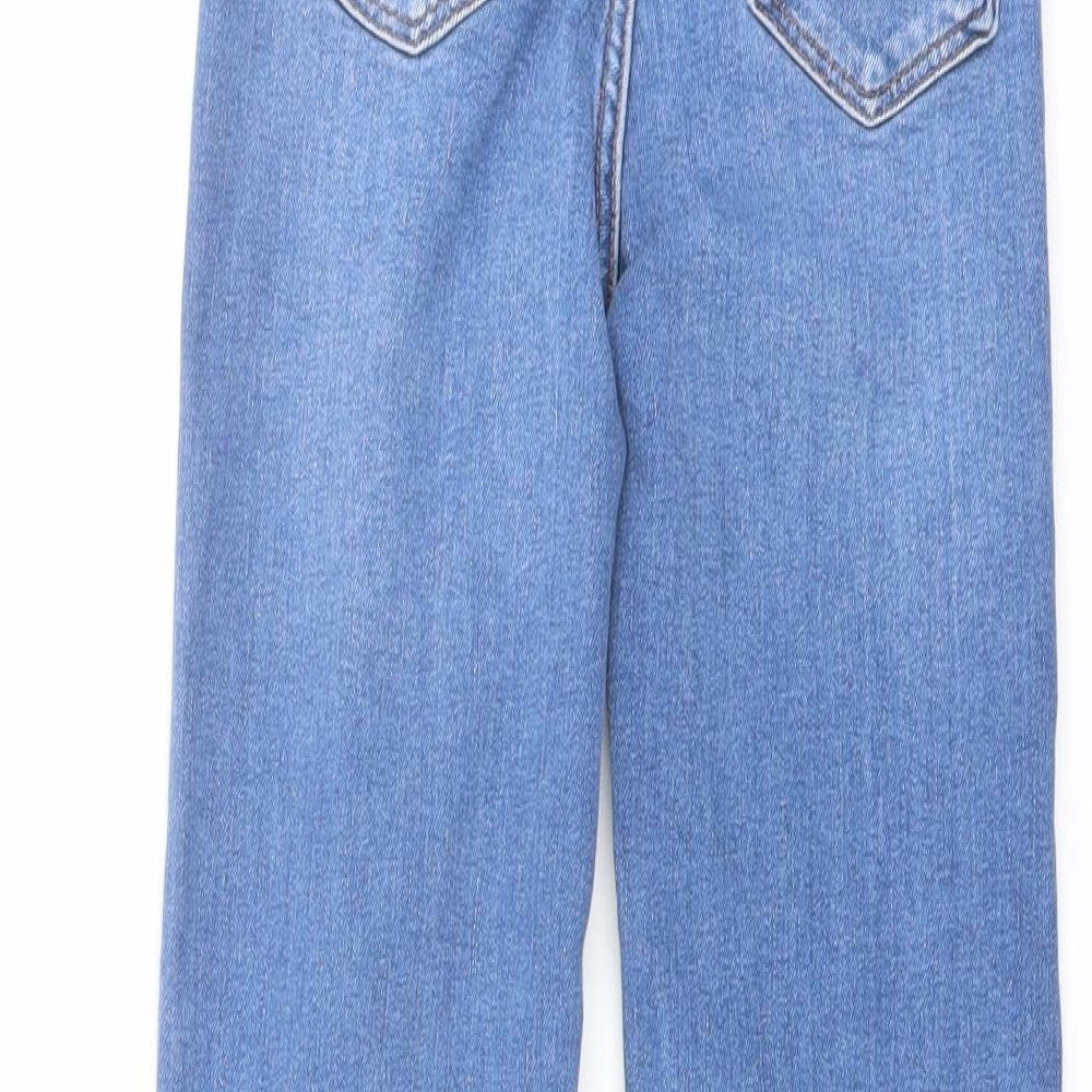 Zara Womens Blue Cotton Bootcut Jeans Size 6 L26 in Regular Button