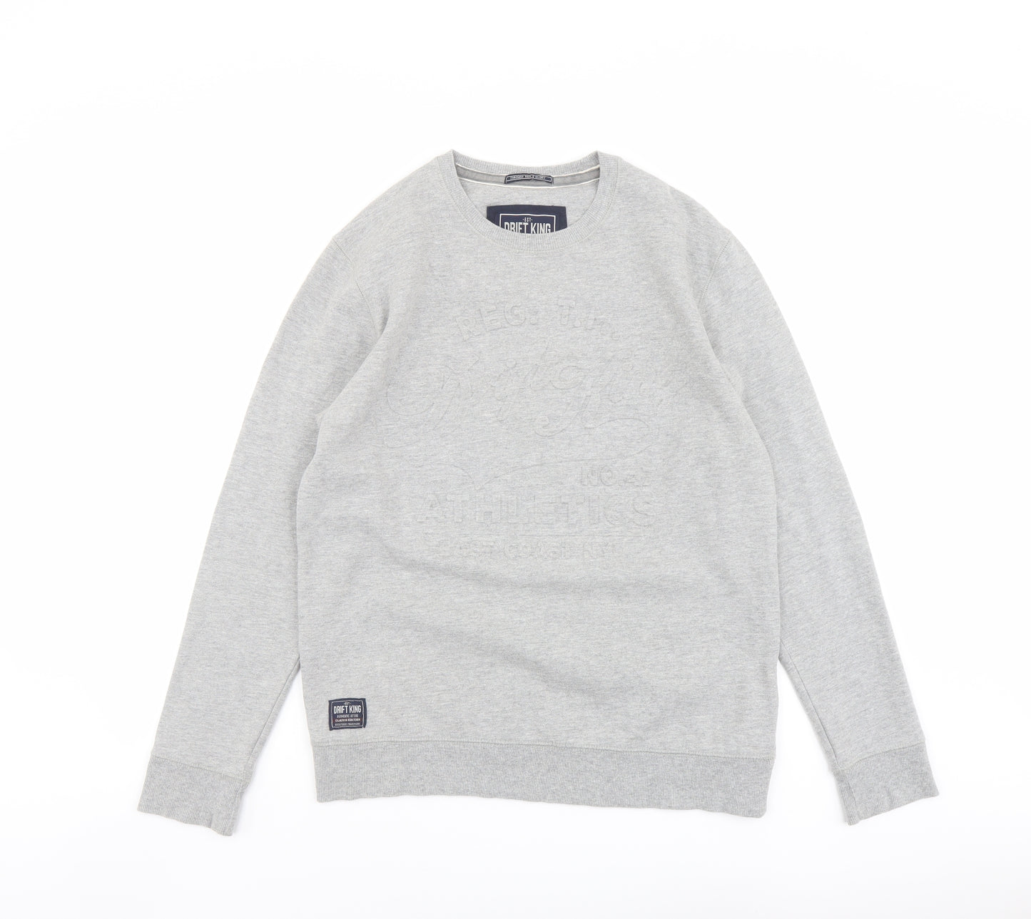 Drift King Mens Grey Cotton Pullover Sweatshirt Size M