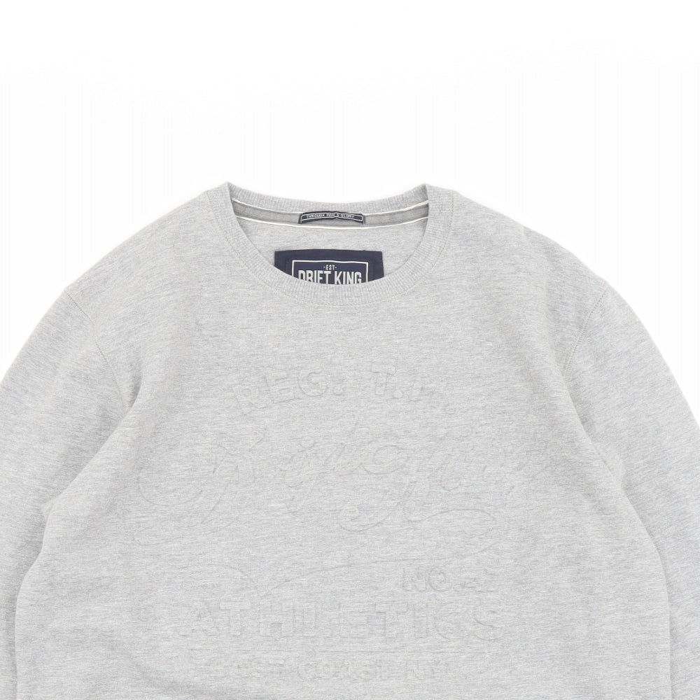 Drift King Mens Grey Cotton Pullover Sweatshirt Size M