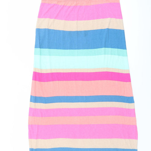 Warehouse Womens Multicoloured Striped Viscose A-Line Size M Off the Shoulder Pullover