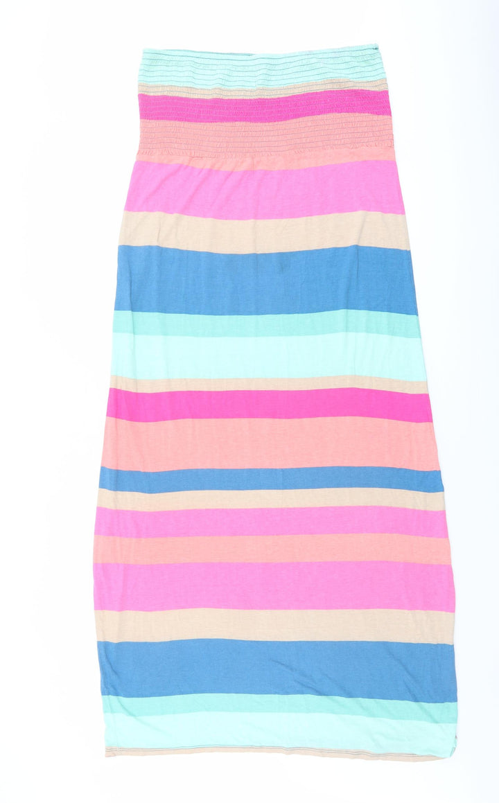 Warehouse Womens Multicoloured Striped Viscose A-Line Size M Off the Shoulder Pullover