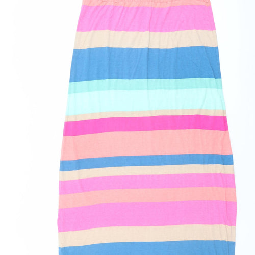 Warehouse Womens Multicoloured Striped Viscose A-Line Size M Off the Shoulder Pullover