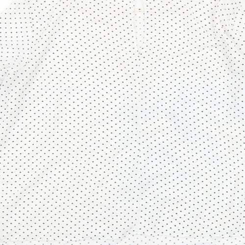 Warehouse Womens White Polka Dot Polyester Basic Blouse Size 12 Round Neck