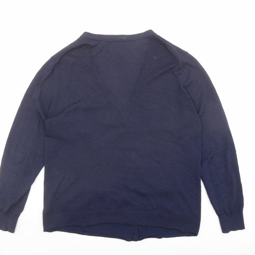 Boden Womens Blue V-Neck Wool Cardigan Jumper Size 14
