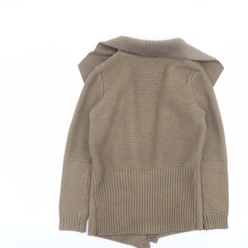 D.E.C.K. Womens Beige V-Neck Acrylic Cardigan Jumper Size M