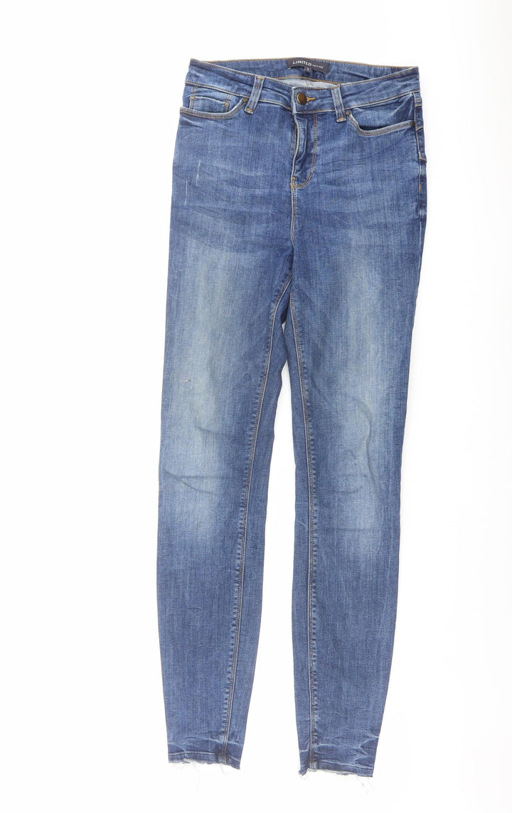 Marks and Spencer Womens Blue Cotton Skinny Jeans Size 8 L28 in Regular Button