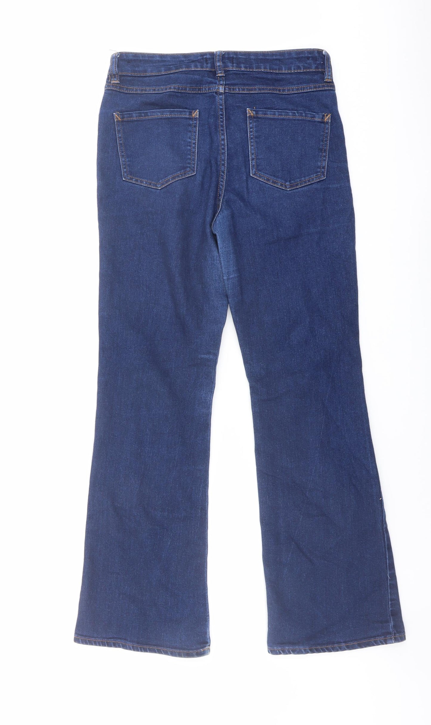 Matalan Womens Blue Cotton Bootcut Jeans Size 8 L27 in Regular Button