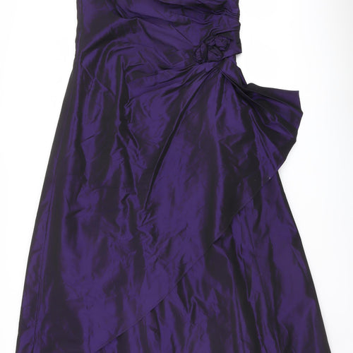 Debut Womens Purple Polyester A-Line Size 18 Sweetheart Zip