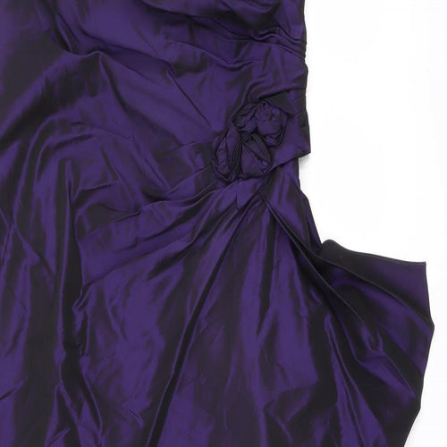 Debut Womens Purple Polyester A-Line Size 18 Sweetheart Zip