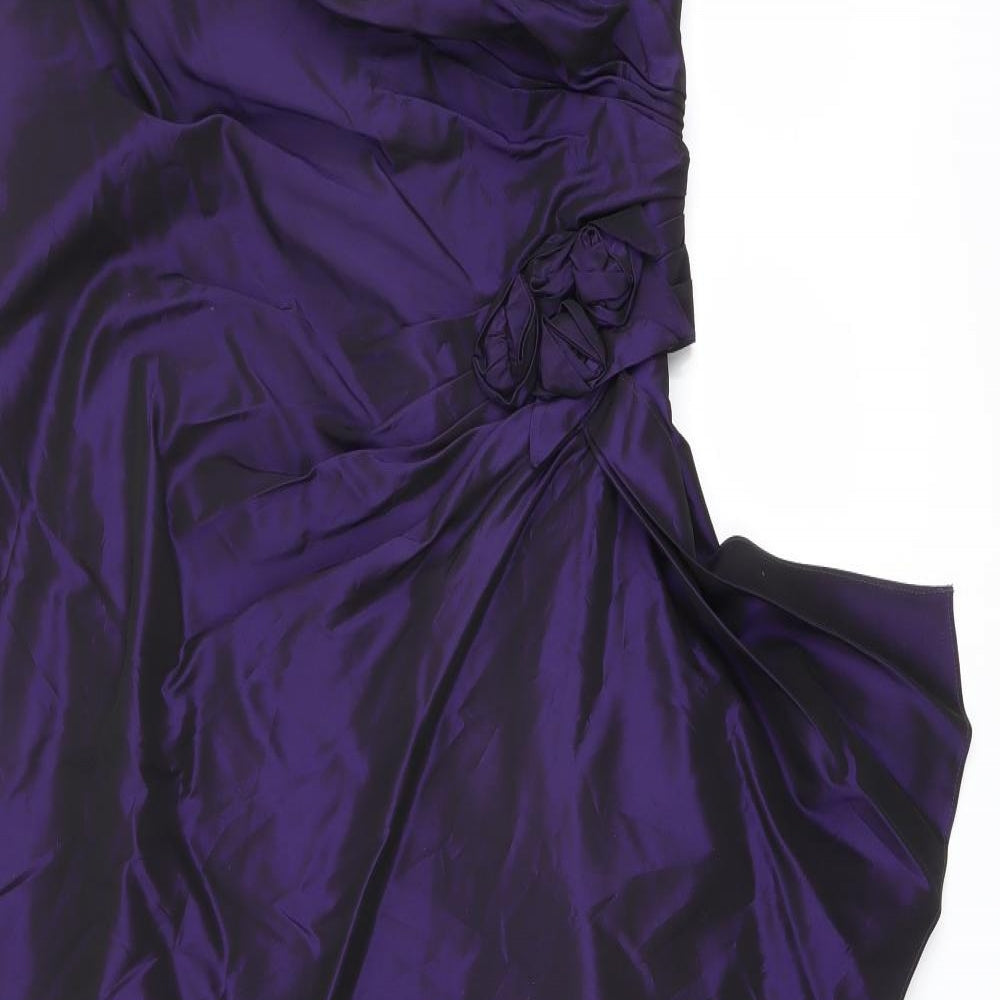 Debut Womens Purple Polyester A-Line Size 18 Sweetheart Zip