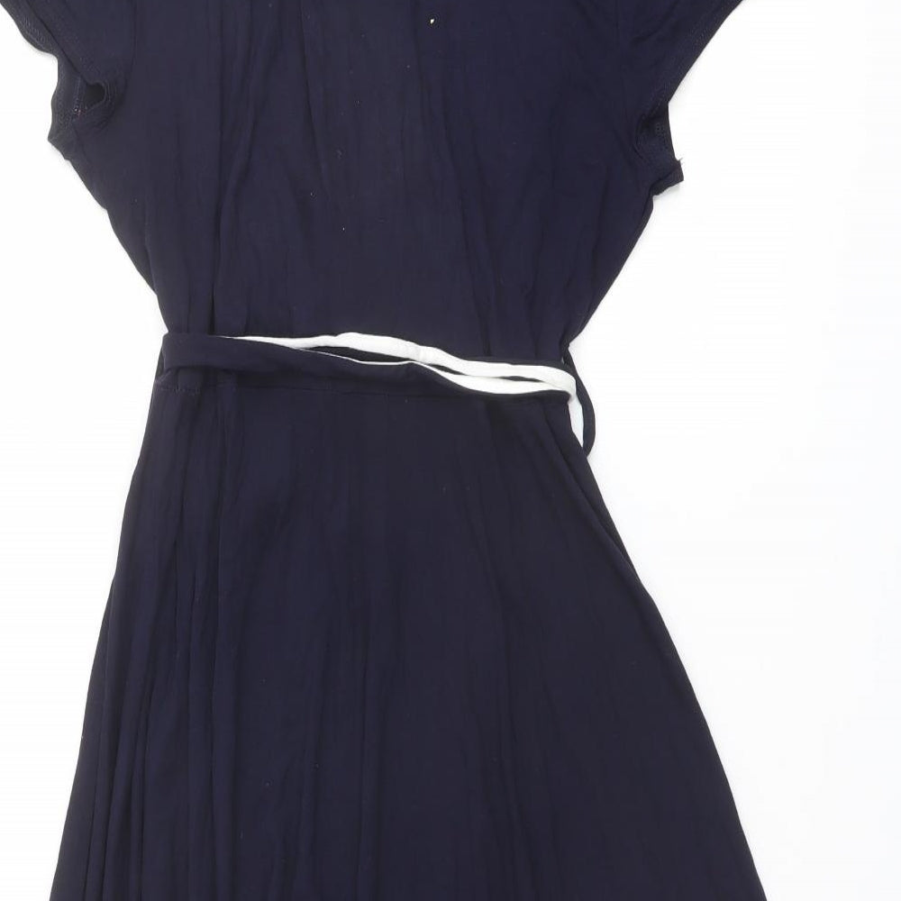 The Katie Piper Womens Blue Viscose Fit & Flare Size 16 V-Neck Pullover