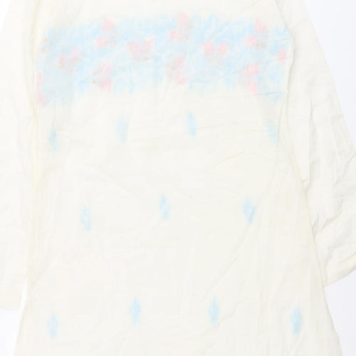 Rupali Womens Ivory Viscose A-Line Size S Round Neck Pullover