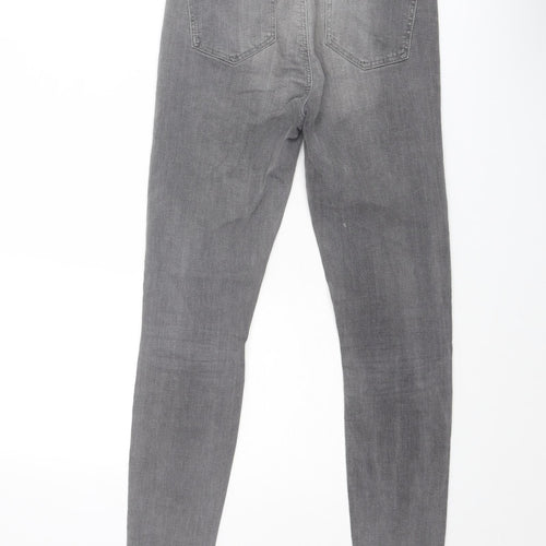 Denim & Co. Womens Grey Cotton Skinny Jeans Size 6 L27 in Regular Zip