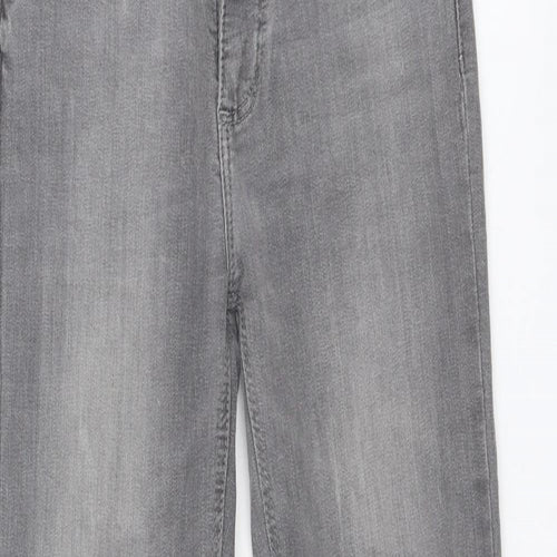 Denim & Co. Womens Grey Cotton Skinny Jeans Size 6 L27 in Regular Zip