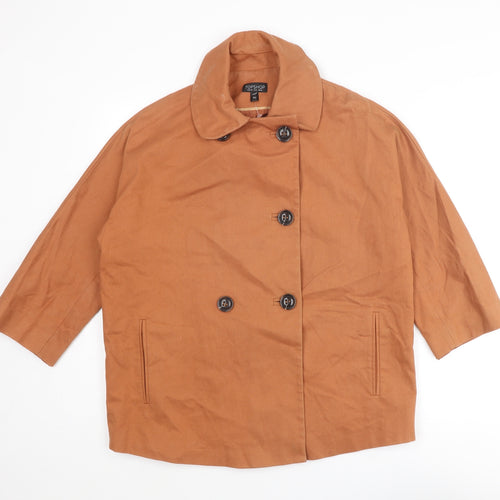 Topshop Womens Orange Jacket Size 12 Button