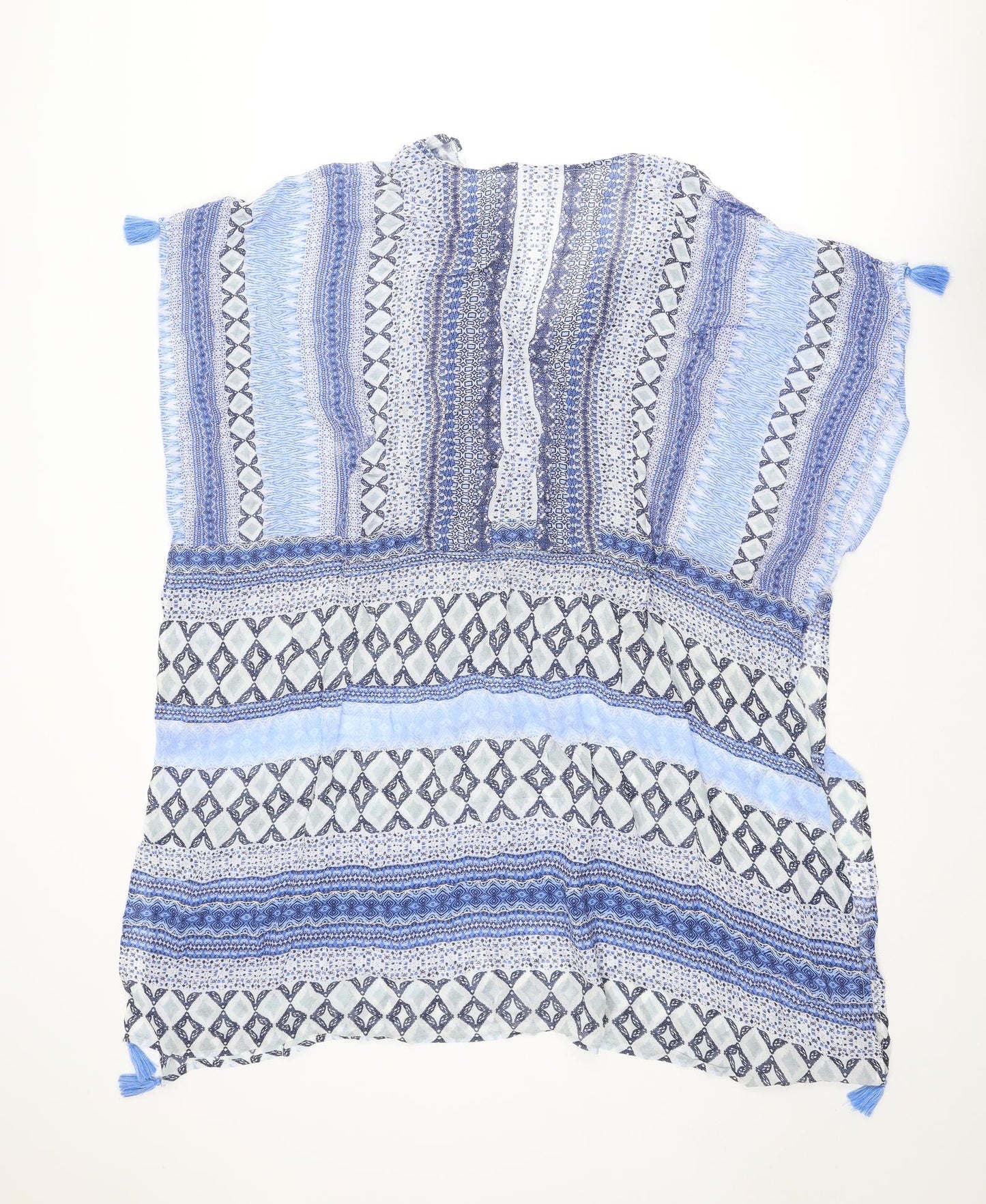 Monsoon Womens Blue Geometric Viscose Cover Up Size S