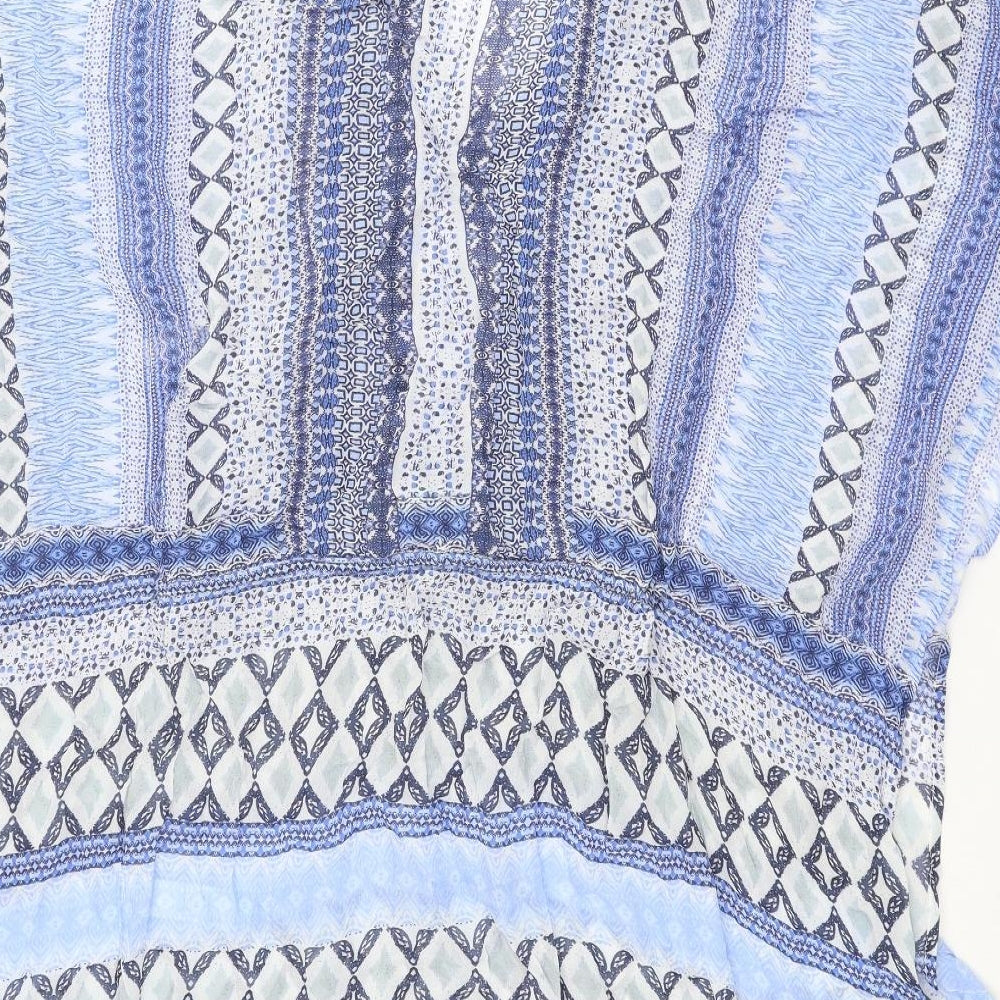 Monsoon Womens Blue Geometric Viscose Cover Up Size S