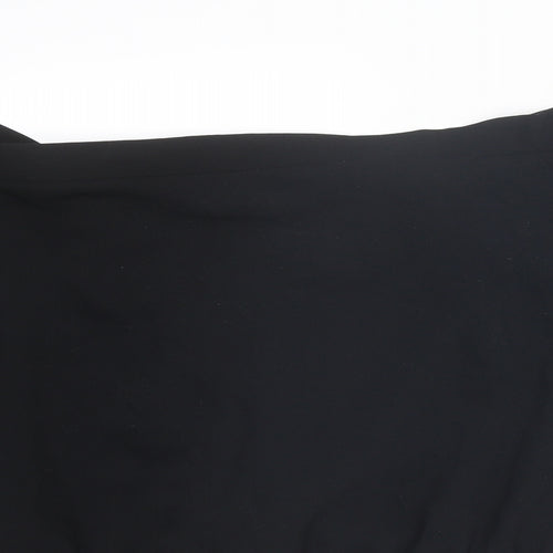 Bardot Womens Black Polyester Cropped Blouse Size 14 Boat Neck