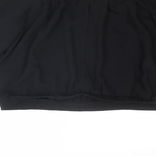 Bardot Womens Black Polyester Cropped Blouse Size 14 Boat Neck