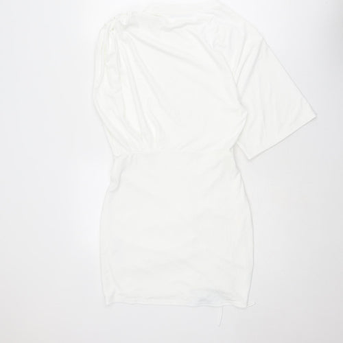 Zara Womens White Polyester Mini Size S Crew Neck Pullover