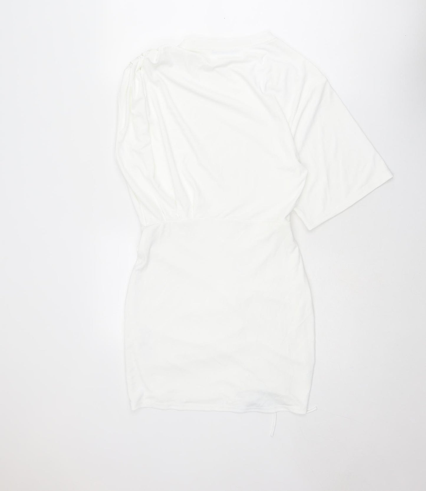 Zara Womens White Polyester Mini Size S Crew Neck Pullover
