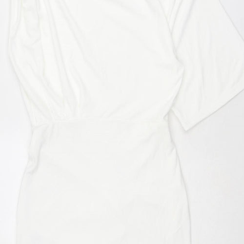 Zara Womens White Polyester Mini Size S Crew Neck Pullover