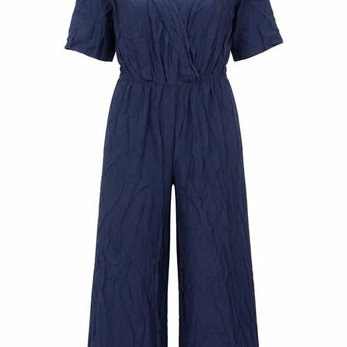 Marks and Spencer Womens Blue Viscose Jumpsuit One-Piece Size 8 L17 in Button