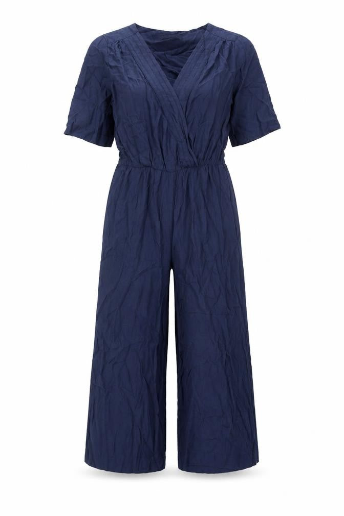 Marks and Spencer Womens Blue Viscose Jumpsuit One-Piece Size 8 L17 in Button