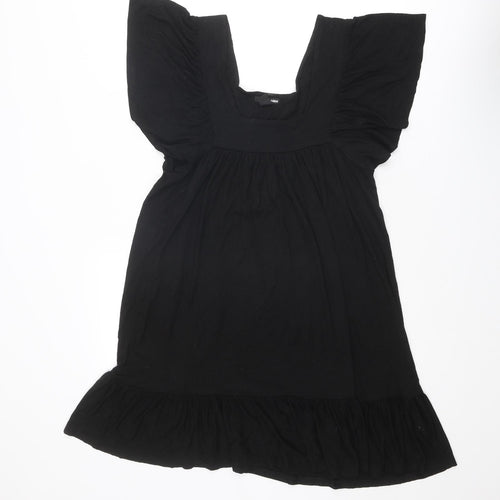 H&M Womens Black Viscose Trapeze & Swing Size 6 Square Neck Pullover