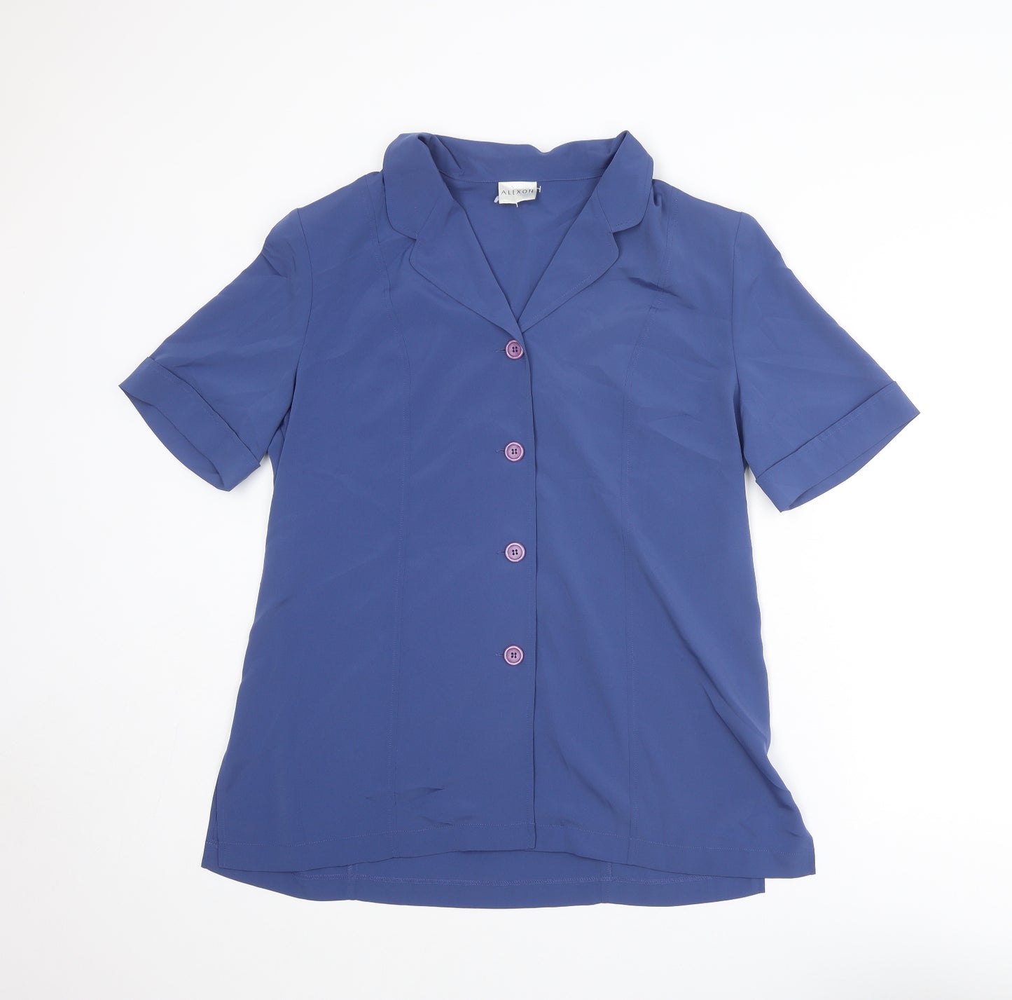 Alexon Womens Blue Polyester Basic Button-Up Size 14 Collared