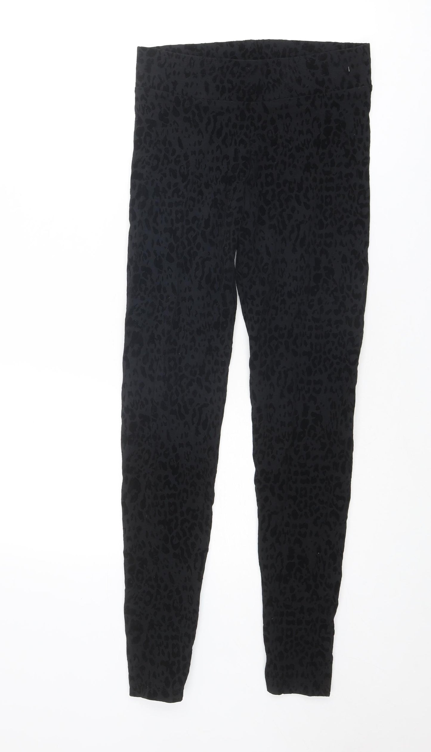 Marks and Spencer Womens Black Cotton Carrot Leggings Size 8 L28 in
