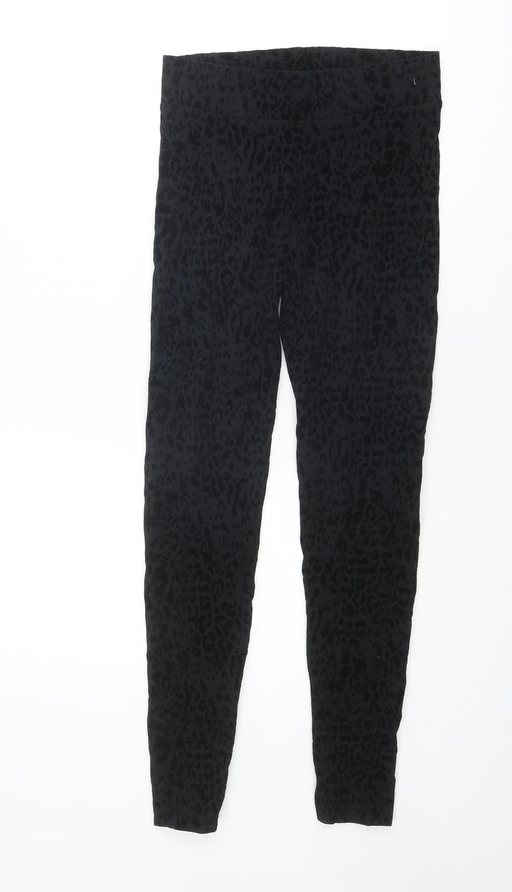 Marks and Spencer Womens Black Cotton Carrot Leggings Size 8 L28 in