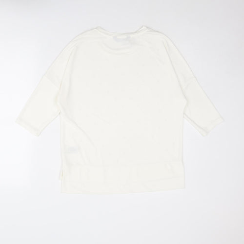 Marks and Spencer Womens White Polyester Basic Blouse Size 8 Round Neck