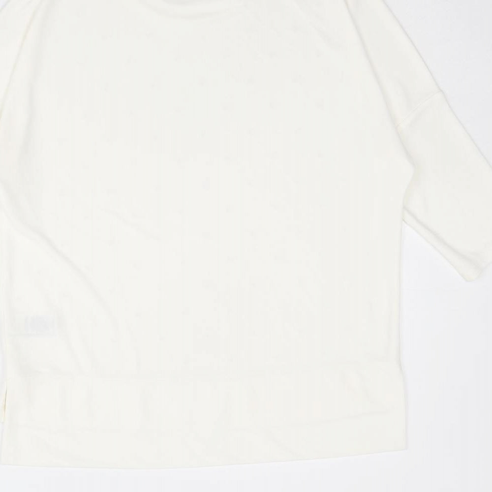 Marks and Spencer Womens White Polyester Basic Blouse Size 8 Round Neck