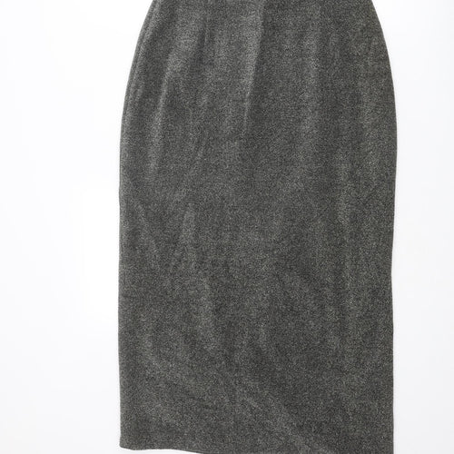Richards Womens Grey Cotton Straight & Pencil Skirt Size 14 Zip