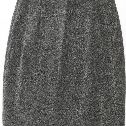 Richards Womens Grey Cotton Straight & Pencil Skirt Size 14 Zip