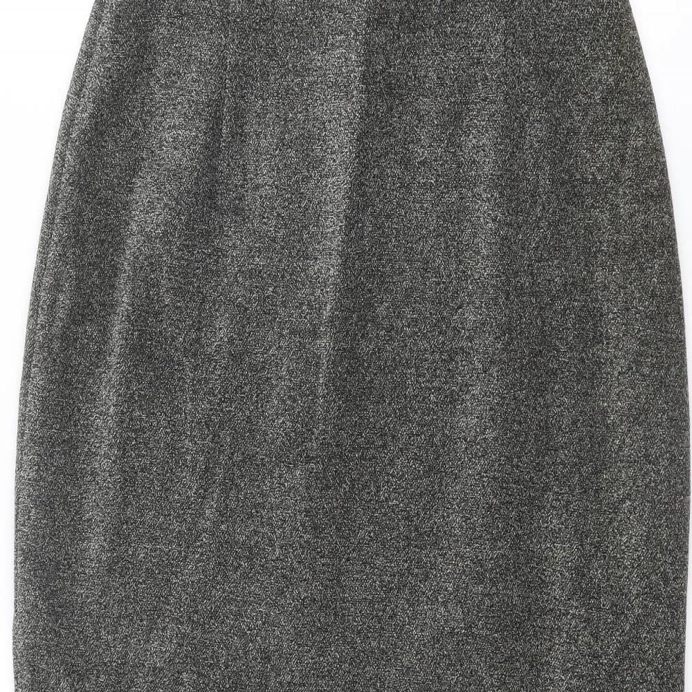 Richards Womens Grey Cotton Straight & Pencil Skirt Size 14 Zip