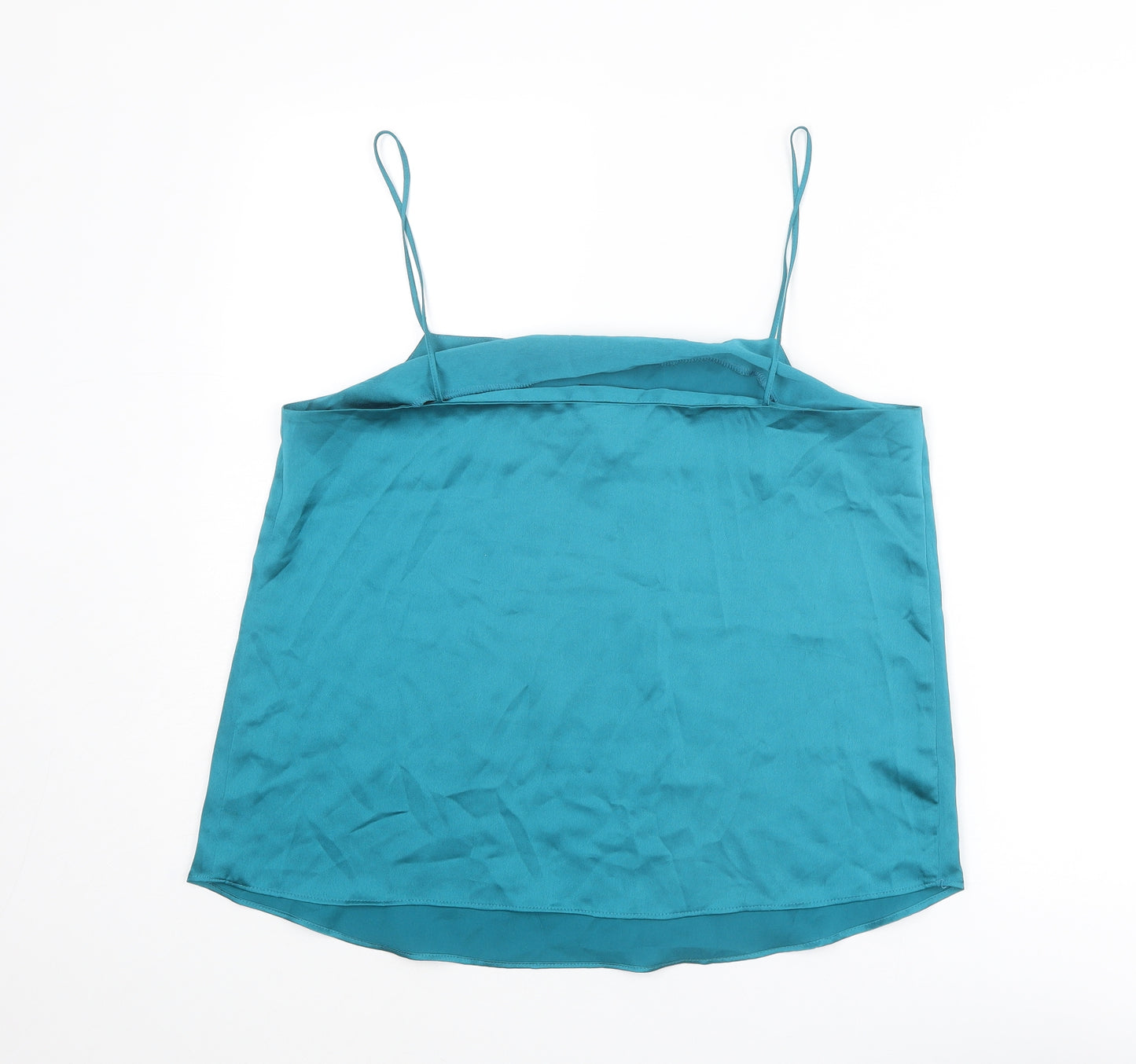 Topshop Womens Blue Polyester Basic Tank Size 14 Square Neck