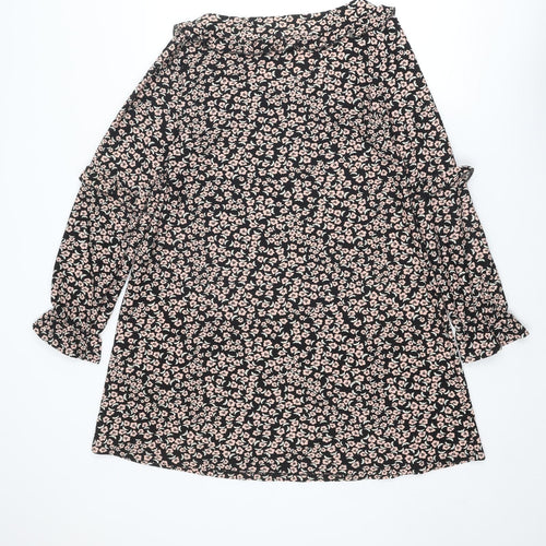 Miss Selfridge Womens Multicoloured Floral Polyester A-Line Size 12 Square Neck Pullover