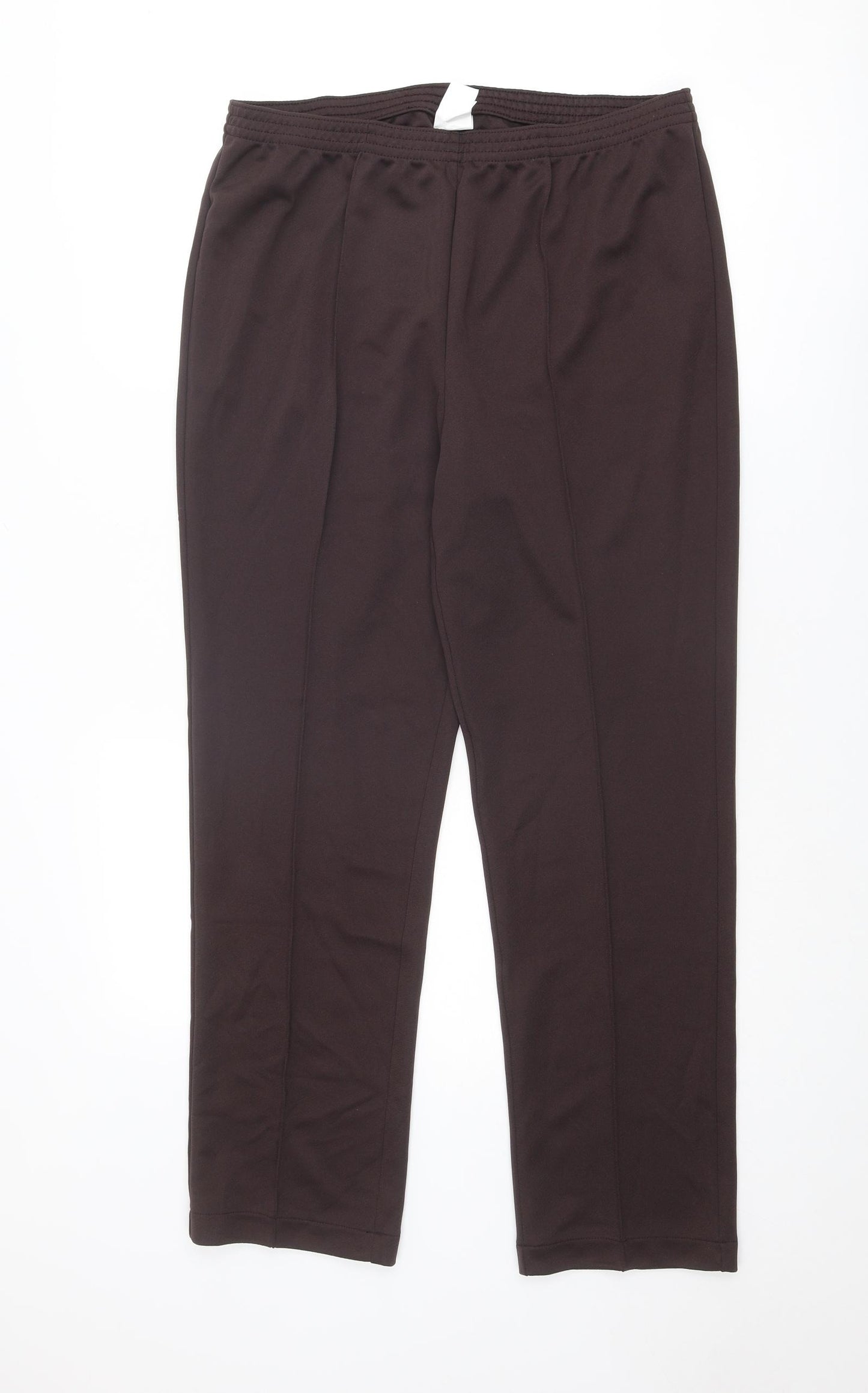 Damart Womens Brown Polyester Trousers Size 16 L30 in Regular