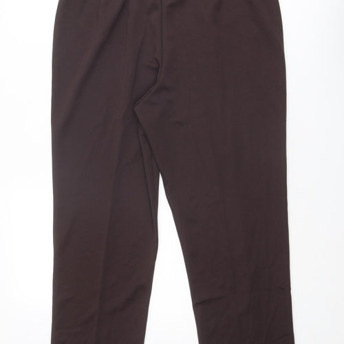 Damart Womens Brown Polyester Trousers Size 16 L30 in Regular