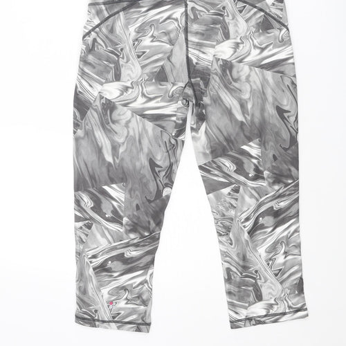 Sweaty Betty Womens Grey Geometric Polyester Cropped Leggings Size M L19 in Regular Pullover