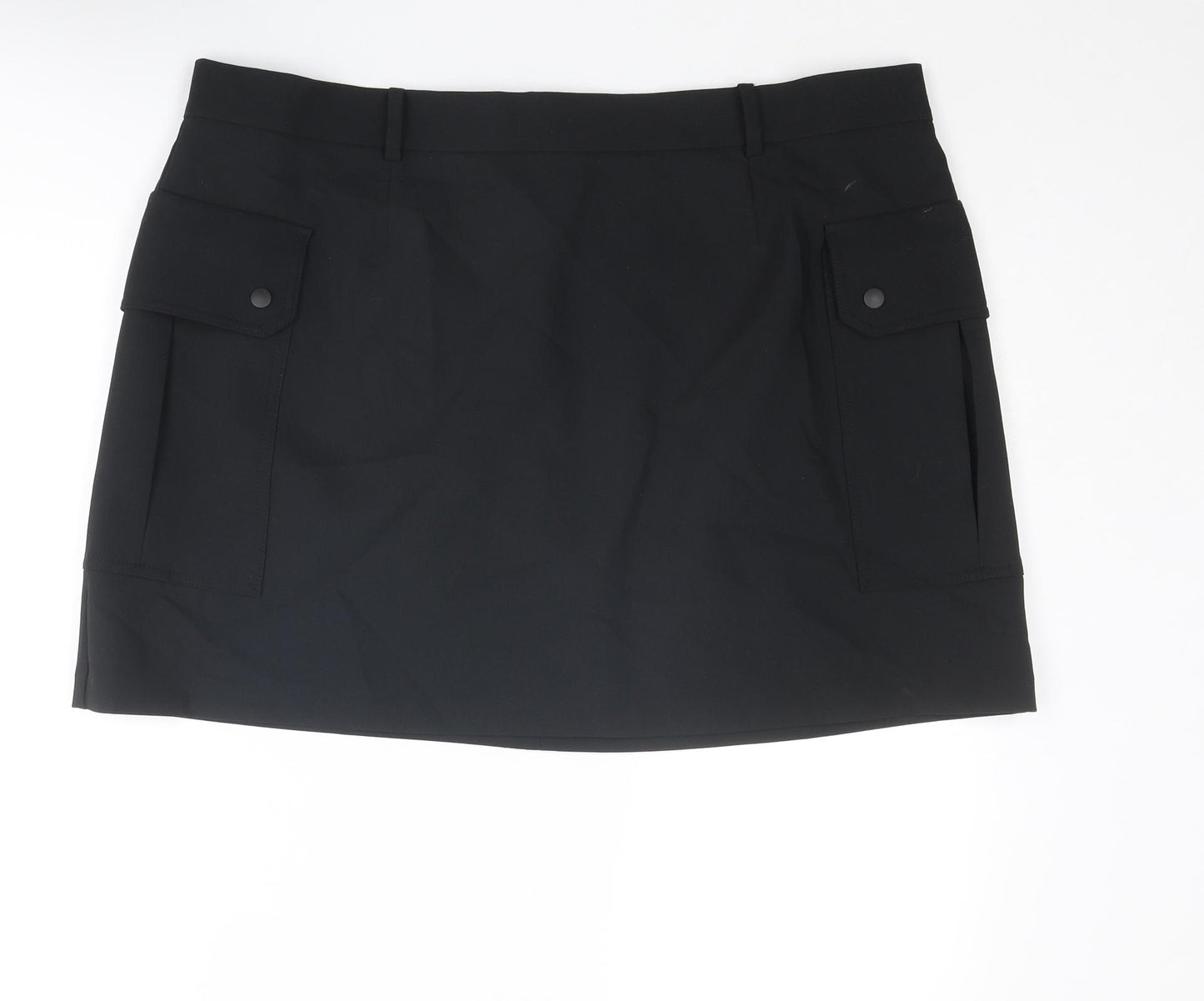 Marks and Spencer Womens Black Polyester Cargo Skirt Size 20 Zip