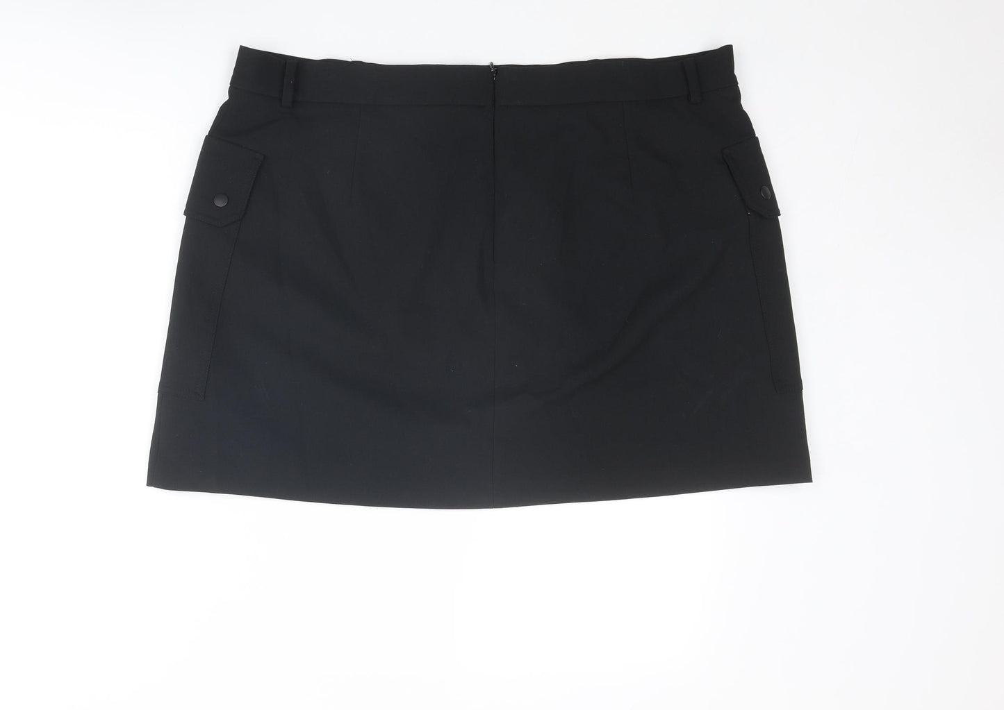 Marks and Spencer Womens Black Polyester Cargo Skirt Size 20 Zip
