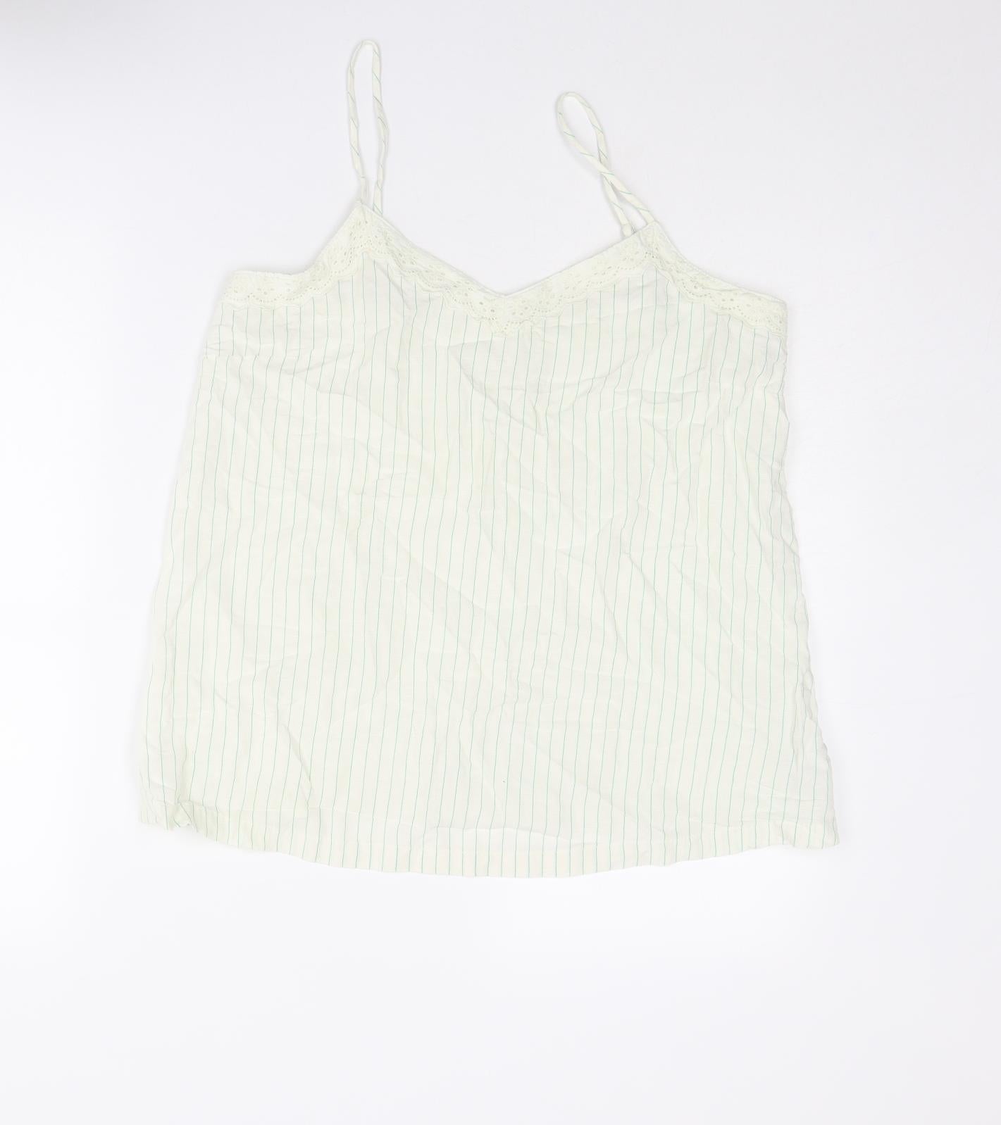 Marks and Spencer Womens Ivory Viscose Camisole Tank Size 12 V-Neck
