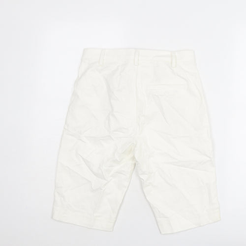 Marks and Spencer Womens White Cotton Chino Shorts Size 6 L11 in Regular Zip
