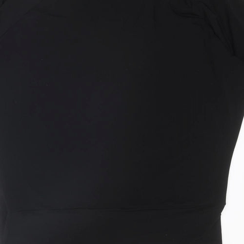 Star by Julien Macdonald Womens Black Polyester Basic T-Shirt Size 16 V-Neck