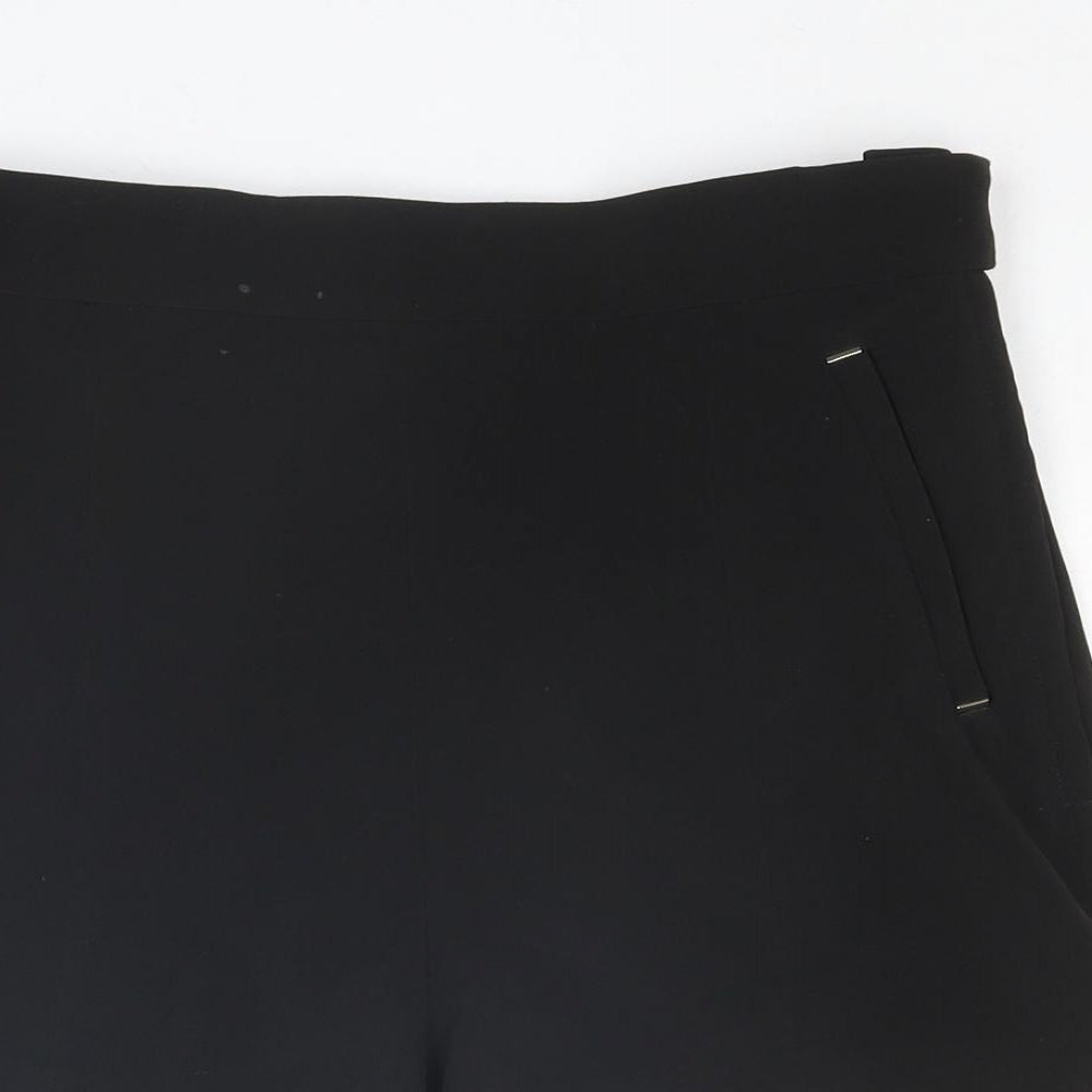 H&M Womens Black Polyester Basic Shorts Size 12 L3 in Regular Zip