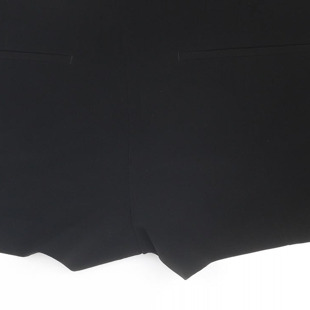 H&M Womens Black Polyester Basic Shorts Size 12 L3 in Regular Zip
