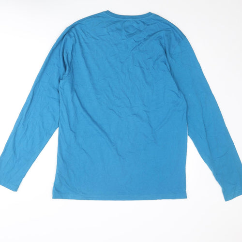 Trangoworld Mens Blue Cotton T-Shirt Size XL Crew Neck